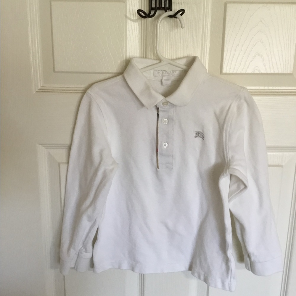 Burberry children white long sleeve polo 6Y